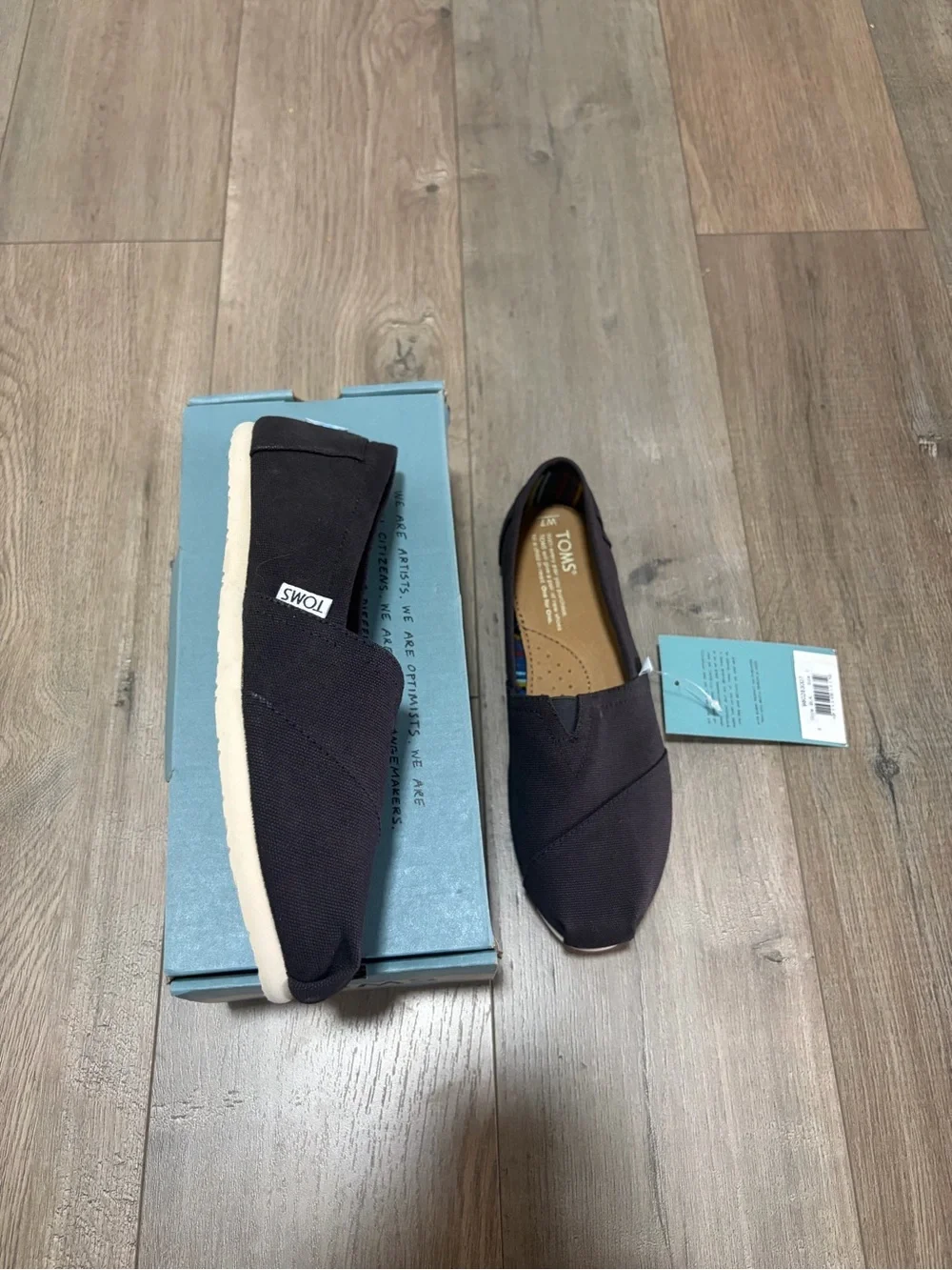 Toms Black Slip-On Espadrille Flats